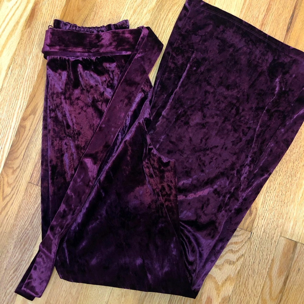Forever 21 Purple Velvet Flare Pants
